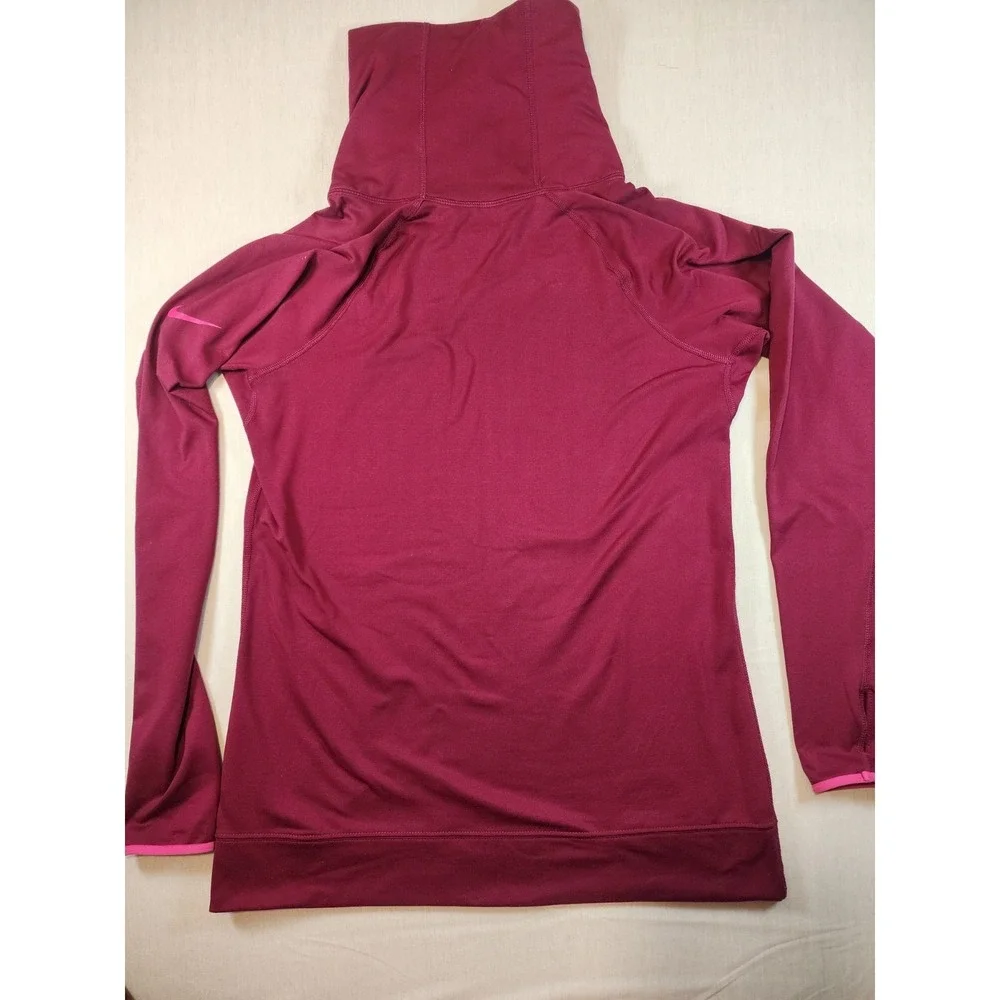 Nike Pro Dri-FIT Womens L Funnel Neck Training‎ Top Berry Pink Long Sleeve Large